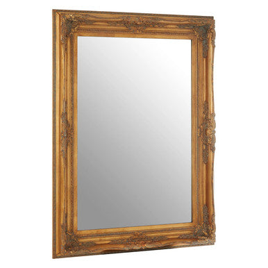 Baroque Rectangular Antique Gold Wall Mirror | Brussels
