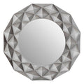 3D Effect Light Silver Wall Mirror | Hexa