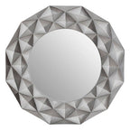3D Effect Light Silver Wall Mirror | Hexa