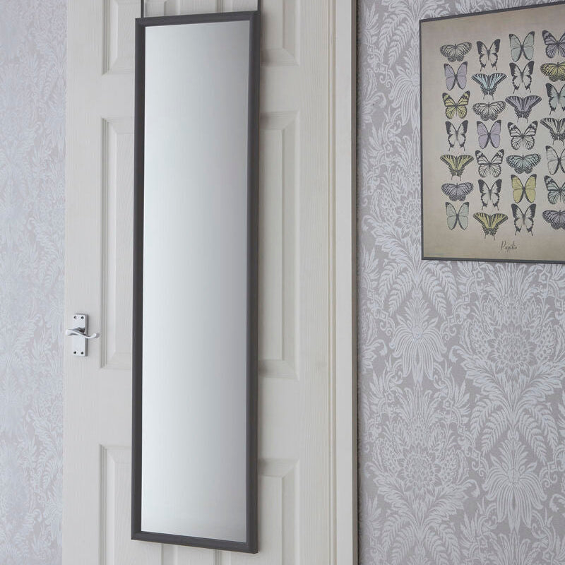 Over Door Grey Plastic Frame Mirror | Mize