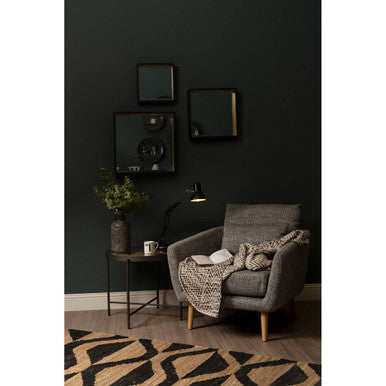 Small Black Wall Mirror with Gold Edge | Bisha