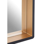 Small Black Wall Mirror with Gold Edge | Bisha