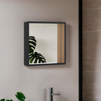 Small Black Wall Mirror with Gold Edge | Bisha