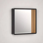Medium Black Wall Mirror with Gold Edge | Trosa