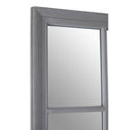 Antique Grey Finish Wooden Grid Wall Mirror | Hawthorne