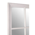 Antique White Finish Wooden Grid Wall Mirror | Hawthorne