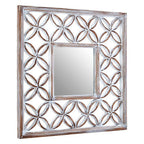 Antique White Lattice Frame Wall Mirror | Indus