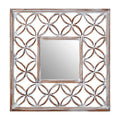 Antique White Lattice Frame Wall Mirror | Indus