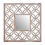 Antique White Lattice Frame Wall Mirror | Indus