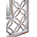 Antique White Lattice Frame Wall Mirror | Indus