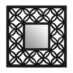 Square Black Lattice Frame Wall Mirror | Indus