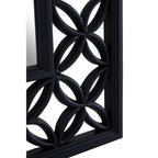 Square Black Lattice Frame Wall Mirror | Indus