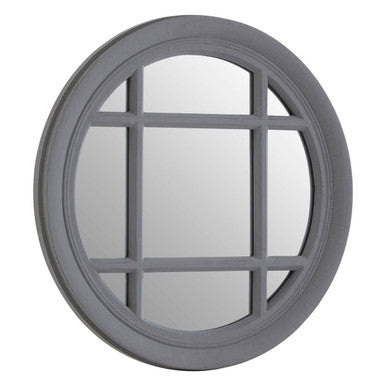 Antique Grey Round Wall Mirror | Hawthorne