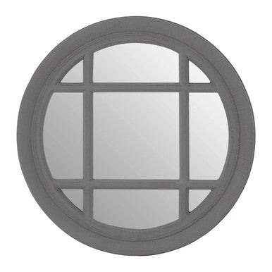 Antique Grey Round Wall Mirror | Hawthorne