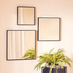 Matt Black Small Square Wall Mirror