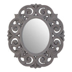 Antique Grey Scroll Design Wall Mirror | Itaka
