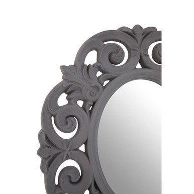 Antique Grey Scroll Design Wall Mirror | Itaka