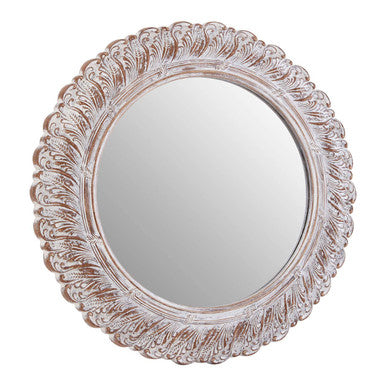 Antique Grey Acanthus Leaf Wall Mirror | Plume