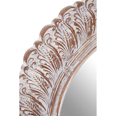 Antique Grey Acanthus Leaf Wall Mirror | Plume