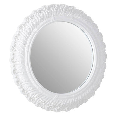 Antique White Small Acanthus Leaf Wall Mirror | Plume