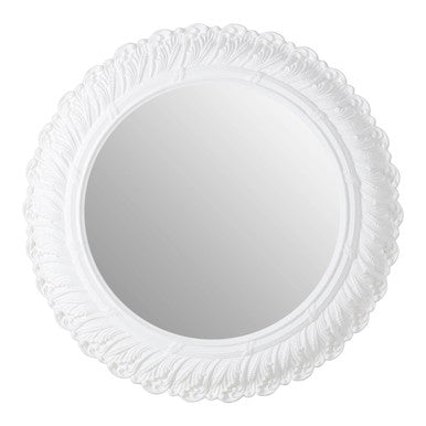 Antique White Small Acanthus Leaf Wall Mirror | Plume