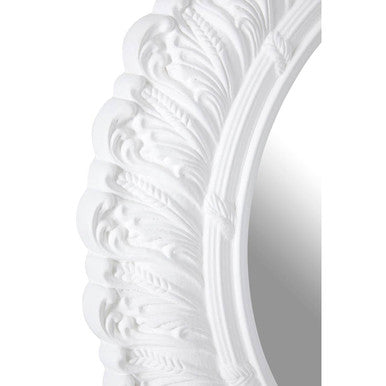 Antique White Small Acanthus Leaf Wall Mirror | Plume