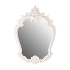 Antique White Rose Crest Wall Mirror | Locatelli