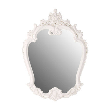 Antique White Rose Crest Wall Mirror | Locatelli