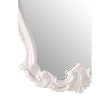 Antique White Rose Crest Wall Mirror | Locatelli