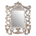 Caracci Antique Grey Fleur-De-Lis Wall Mirror