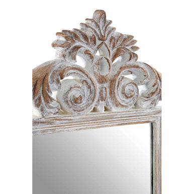 Caracci Antique Grey Fleur-De-Lis Wall Mirror