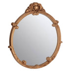 Gold Finish Round Acanthus Leaf Wall Mirror | Tina