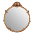 Gold Finish Round Acanthus Leaf Wall Mirror | Tina
