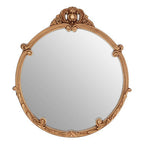 Gold Finish Round Acanthus Leaf Wall Mirror | Tina