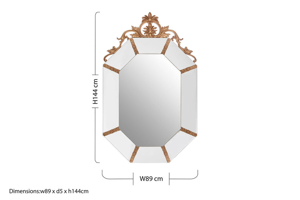 Wall Mirror with Gold Resin Frame | Milana