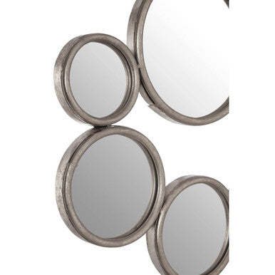 Large Silver Multi Circle Wall Mirror | Zariah