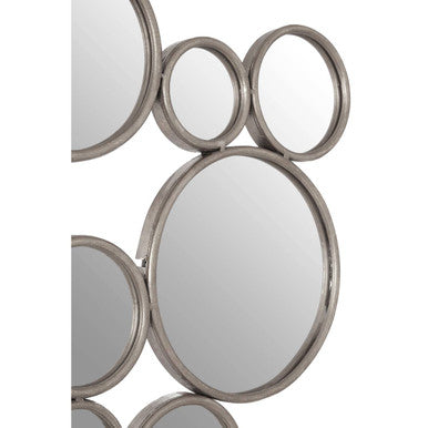 Large Silver Multi Circle Wall Mirror | Zariah