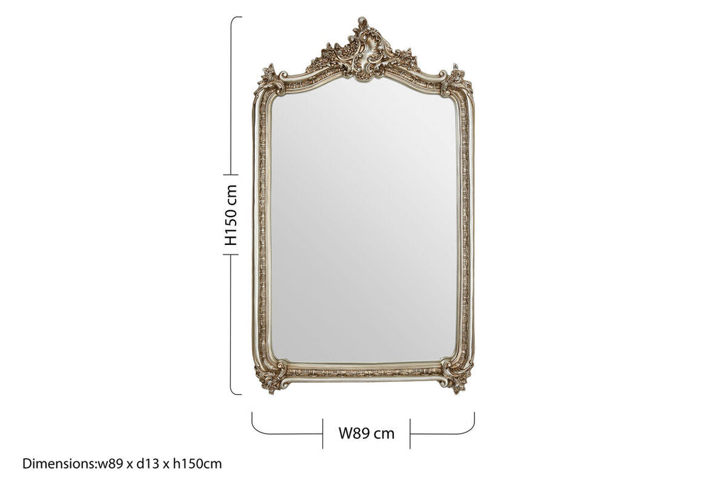 Ornate Champagne Wall Mirror | Adelere