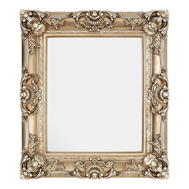Champagne Finish Square Ornate Wall Mirror | Adelere