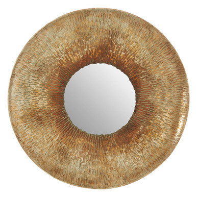 Gold Large Textured Wall Mirror | Faiza