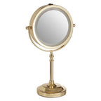 Gold Colour Iron LED Table Mirror | Cassini