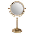 Gold Colour Iron LED Table Mirror | Cassini