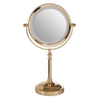 Gold Colour Iron LED Table Mirror | Cassini