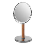 Chrome and Rubberwood Table Mirror | Cassini