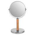 Chrome and Rubberwood Table Mirror | Cassini