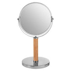 Chrome and Rubberwood Table Mirror | Cassini