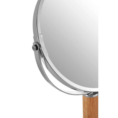 Chrome and Rubberwood Table Mirror | Cassini