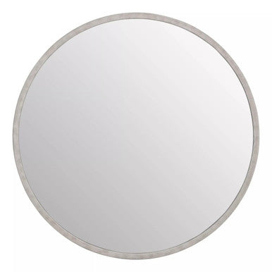 Medium Antique Silver Round Wall Mirror | Saska