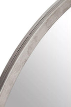 Medium Antique Silver Round Wall Mirror | Saska