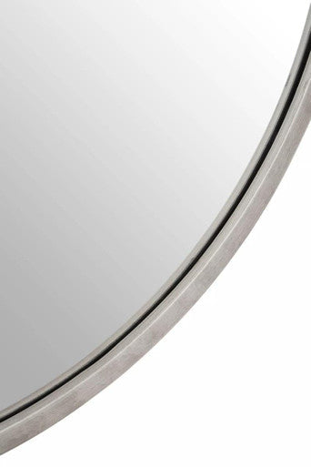 Medium Antique Silver Round Wall Mirror | Saska